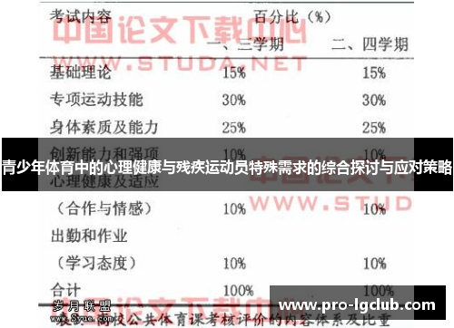 青少年体育中的心理健康与残疾运动员特殊需求的综合探讨与应对策略 青少年体育中的心理健康与残疾运动员特殊需求的综合探讨与应对策略